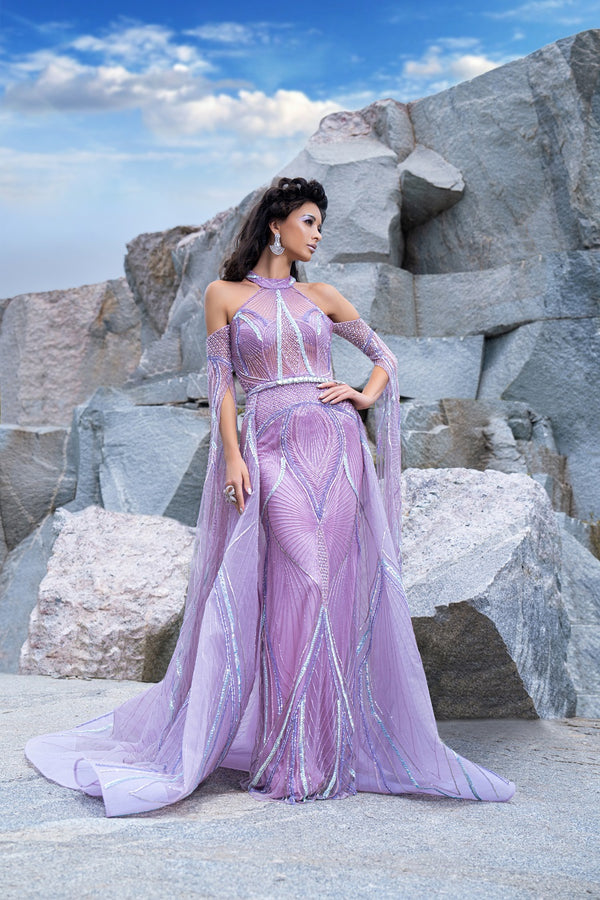 Aurora Chrystalis Gown - Handcrafted Designer Dress for Special Occasions | AmitGT Couture