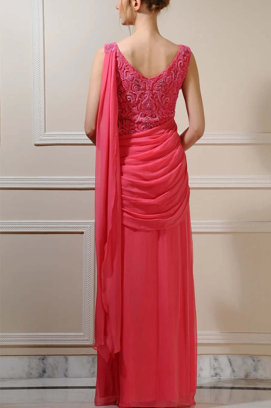 Silk Chiffon Saree Gown