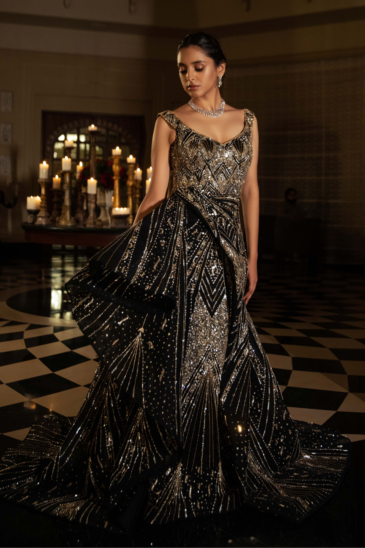 Noir Scintilla Gown