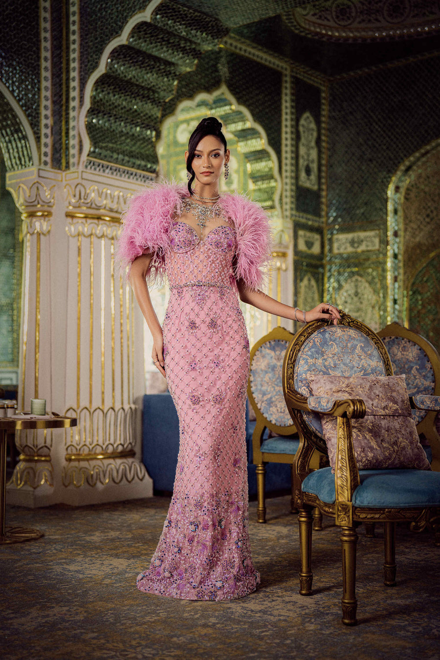 Iris Gown With Cape