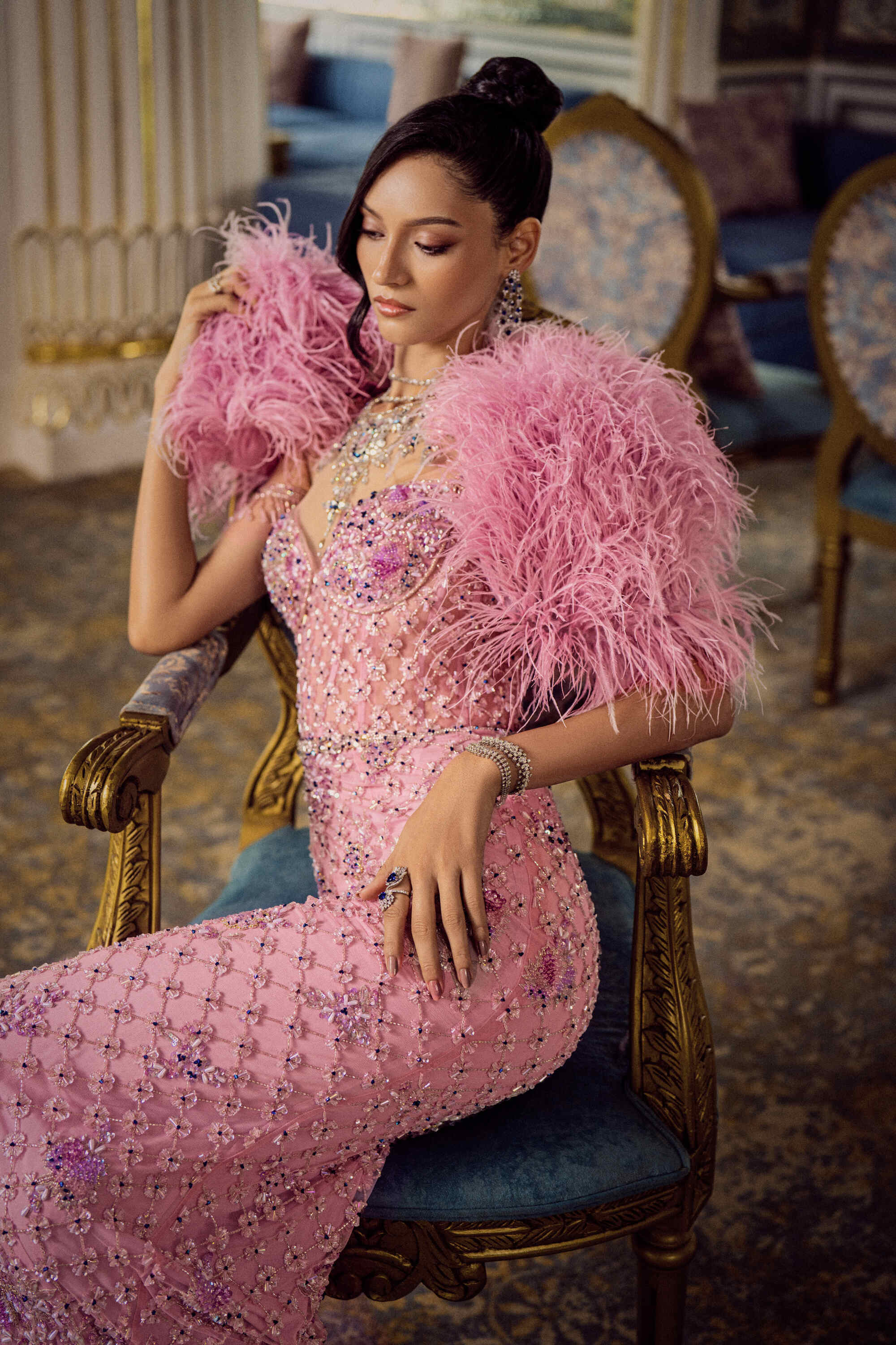 Iris Gown with Cape