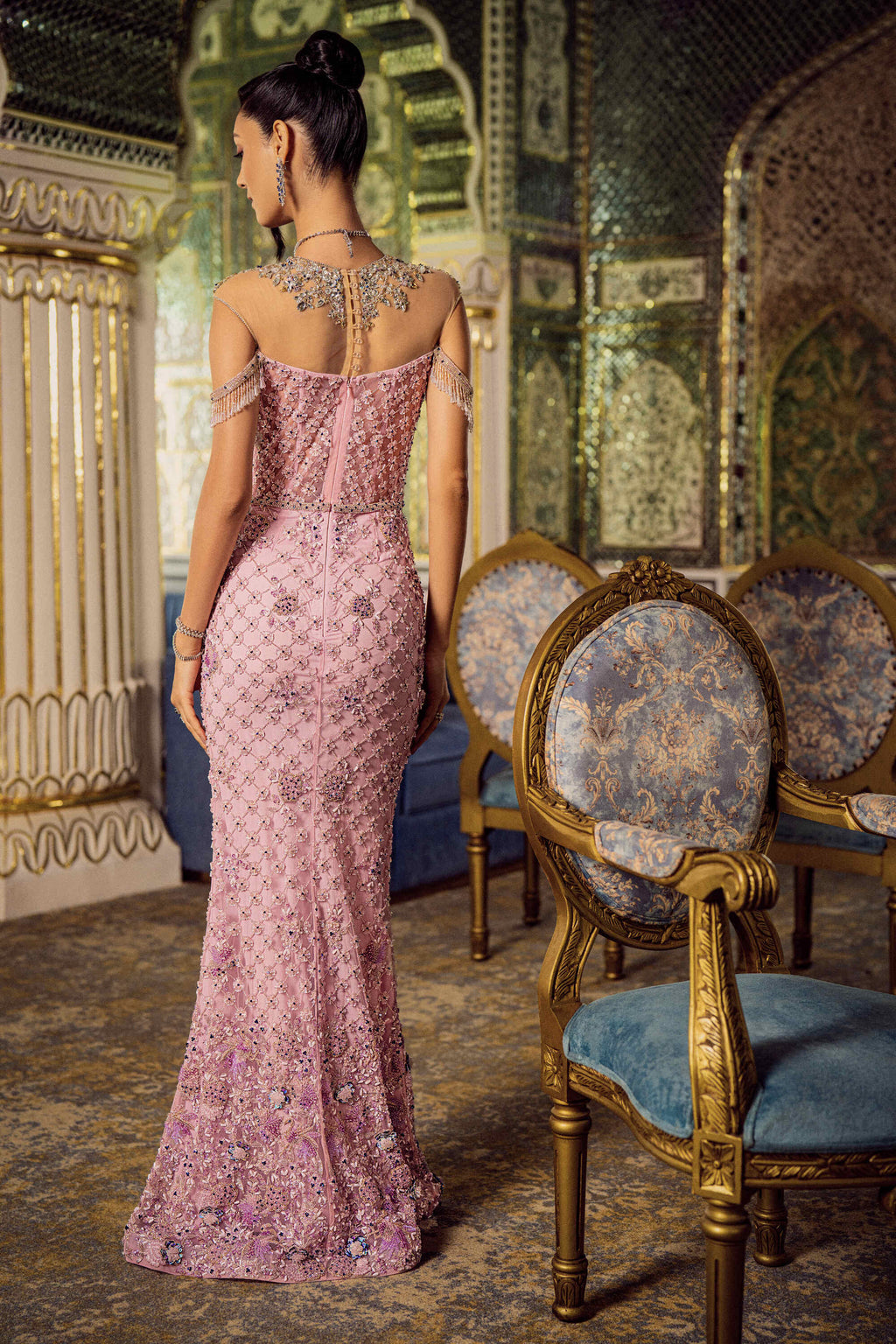 Iris Gown With Cape