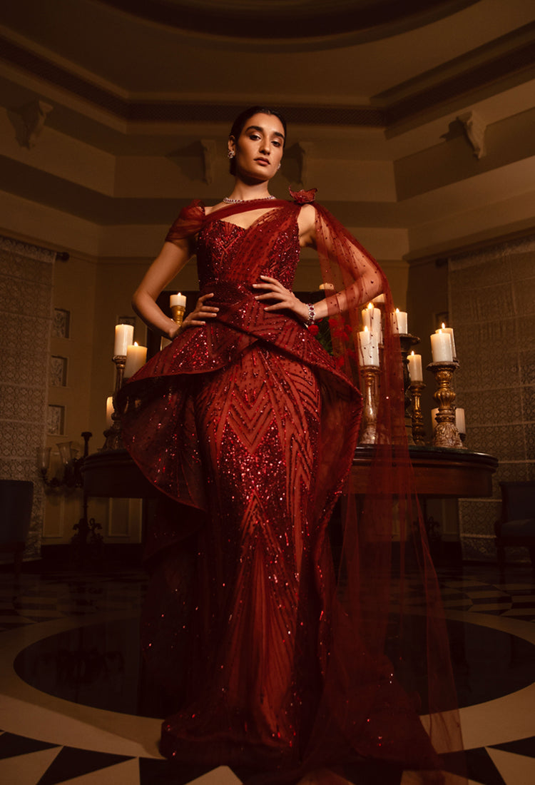 Cranberry Scintilla Gown