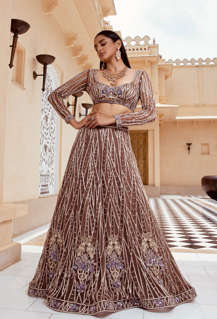 Scintilla Mocha Lehenga
