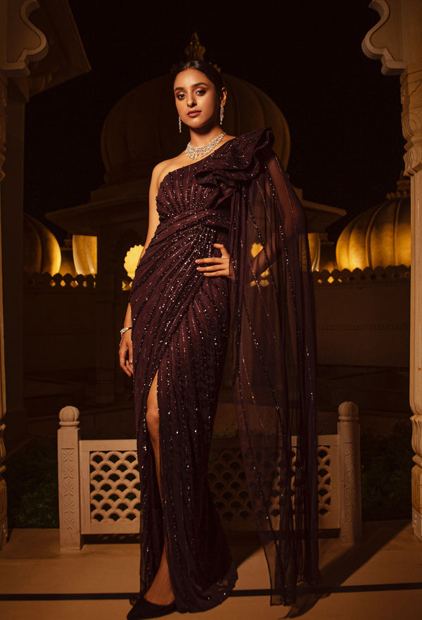 Cosmos Saree Gown - Unique Indian Fusion Wear
