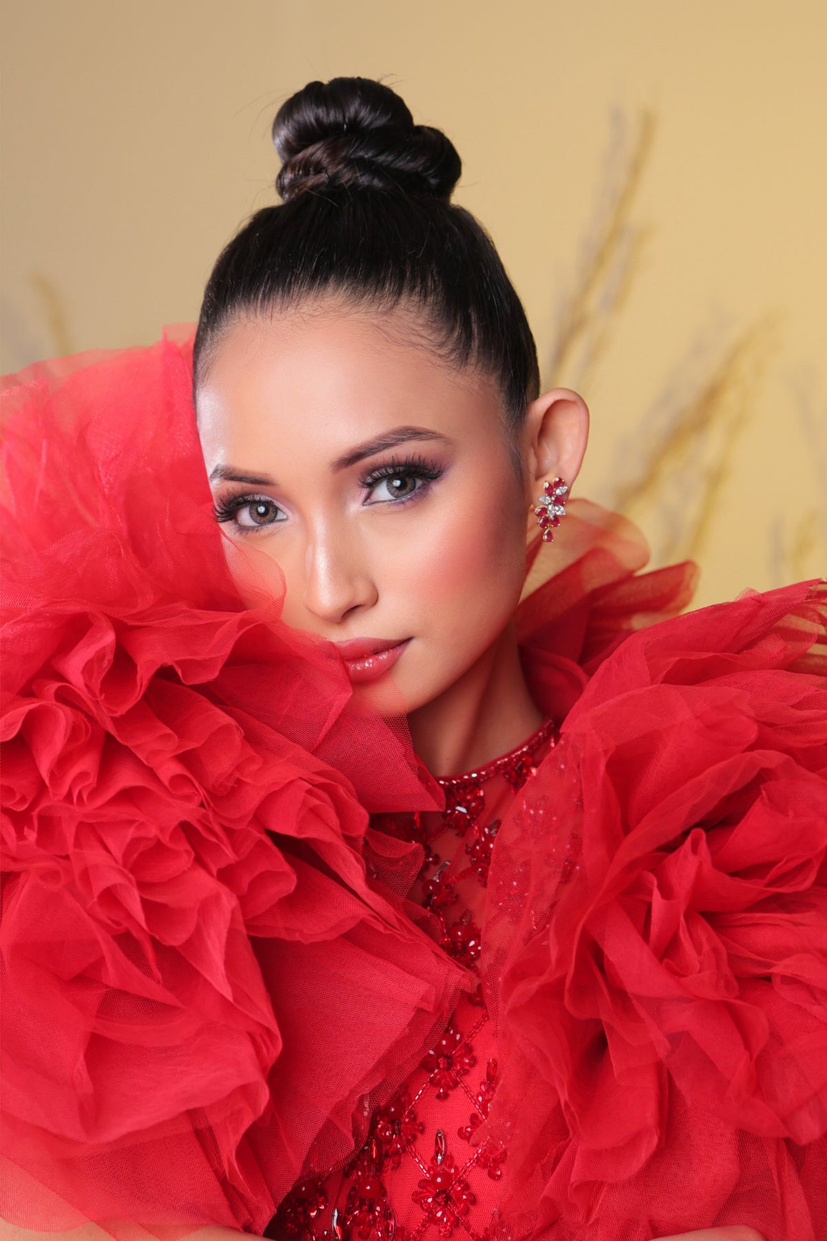Red Agnes Bejewelled Gown