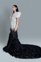 Fishcut gown full of intricate crystals and Swarovski stones - Side