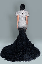 Fishcut gown full of intricate crystals and Swarovski stones - Back