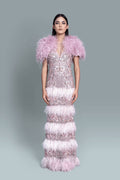 Feather embroidery gown - Front