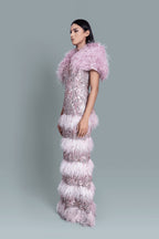 Feather embroidery gown - Side