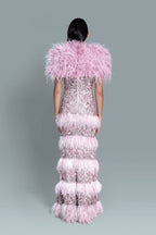 Feather embroidery gown - Back
