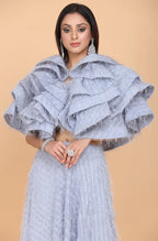 Artisanal Drape Top Skirt Set For Effortlessly Chic Style