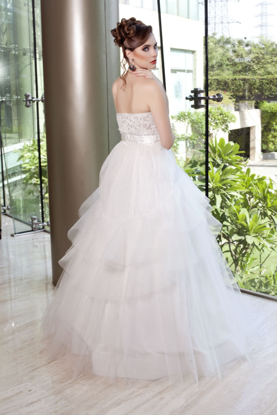Bianca Wedding Gown With Corsage | Elegant Bridal Fashion - AmitGT Couture