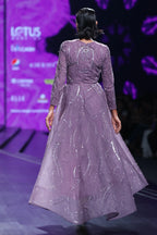 Lavender Bird Motif High Low Dress