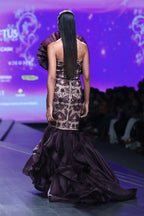 Bordeau Fan Pleated Mermaid Gown