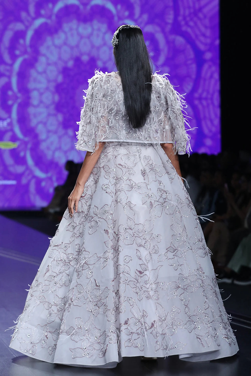 Carla Lily Motif Ball Gown With Jacket
