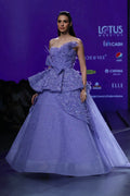 Carlose 3d Flower Applique Motif Tierd Bow Ball Gown  | AmitGT Couture