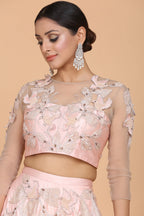 Calla Lilies With Birds Lehenga