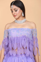Beaded And Fringed Blouse And Lehnga