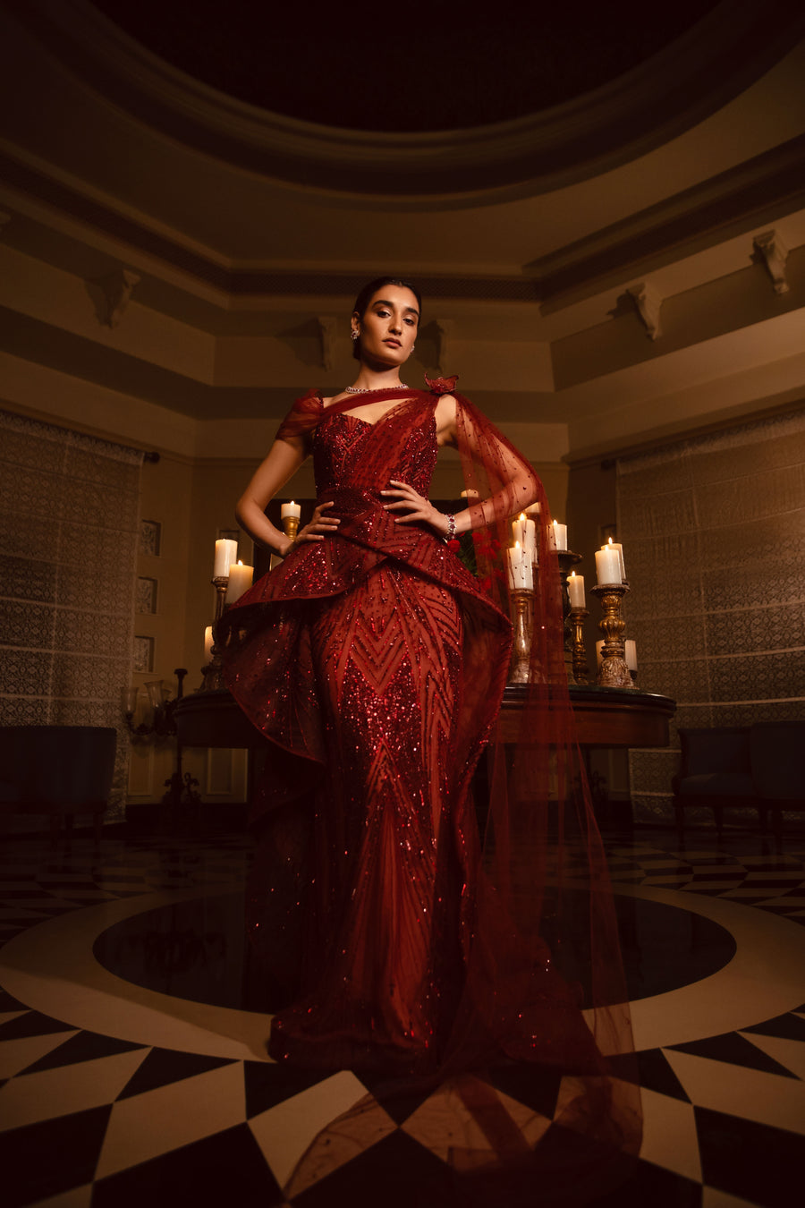 Cranberry Scintilla Gown