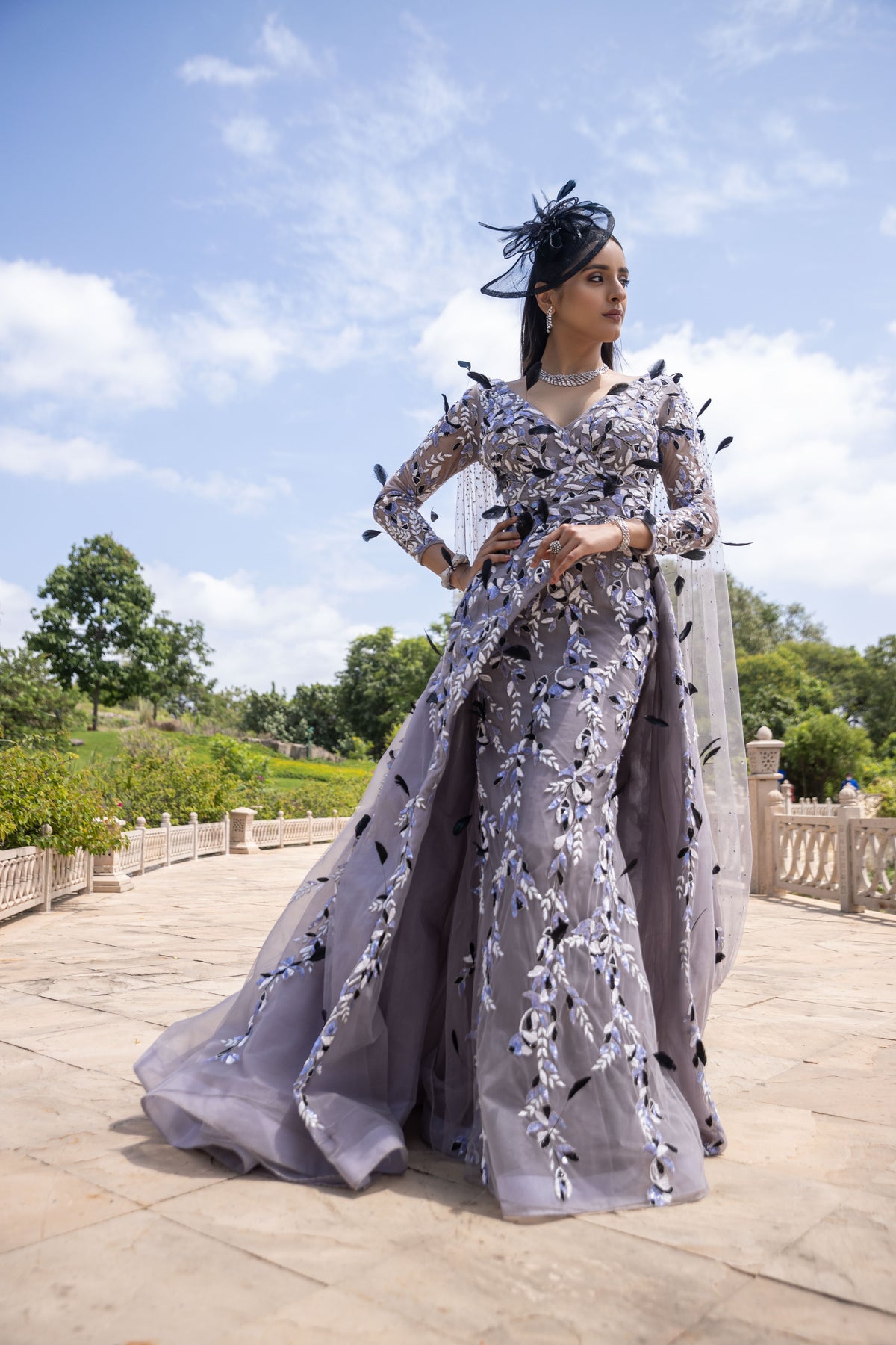 Denver Grey Gown - Elegant and Timeless Design | AmitGT Couture