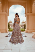Scintilla Mocha Lehenga - Elegant Handcrafted Indian Ethnic Wear | AmitGT Couture