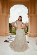 Scintilla Sea Green Lehenga - Exquisite Handcrafted Indian Ethnic Wear | AmitGT Couture