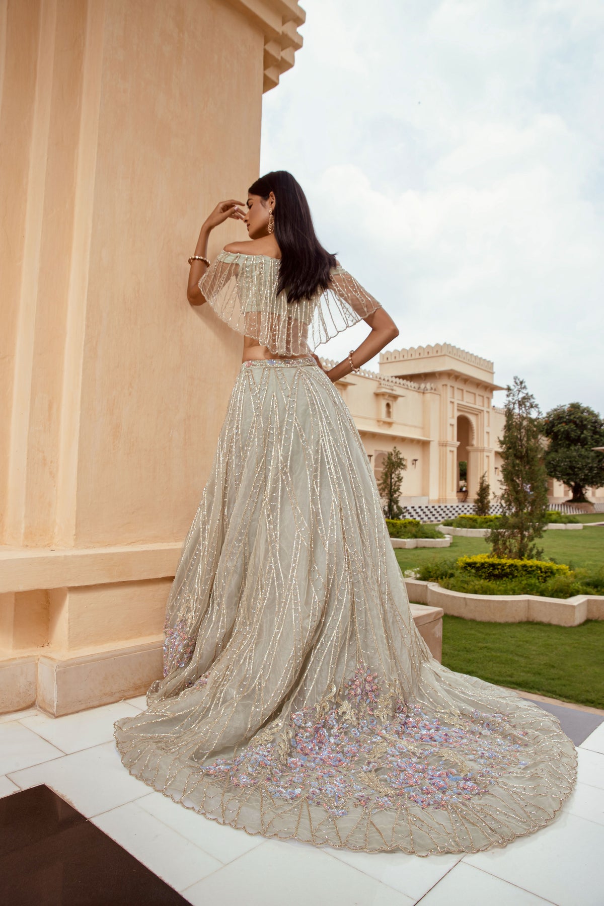 Scintilla Sea Green Lehenga - Exquisite Handcrafted Indian Ethnic Wear | AmitGT Couture