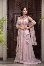 Light Pink Fully Embroidered Mermaid Lehenga  - Elegant Fashion | AmitGT Couture