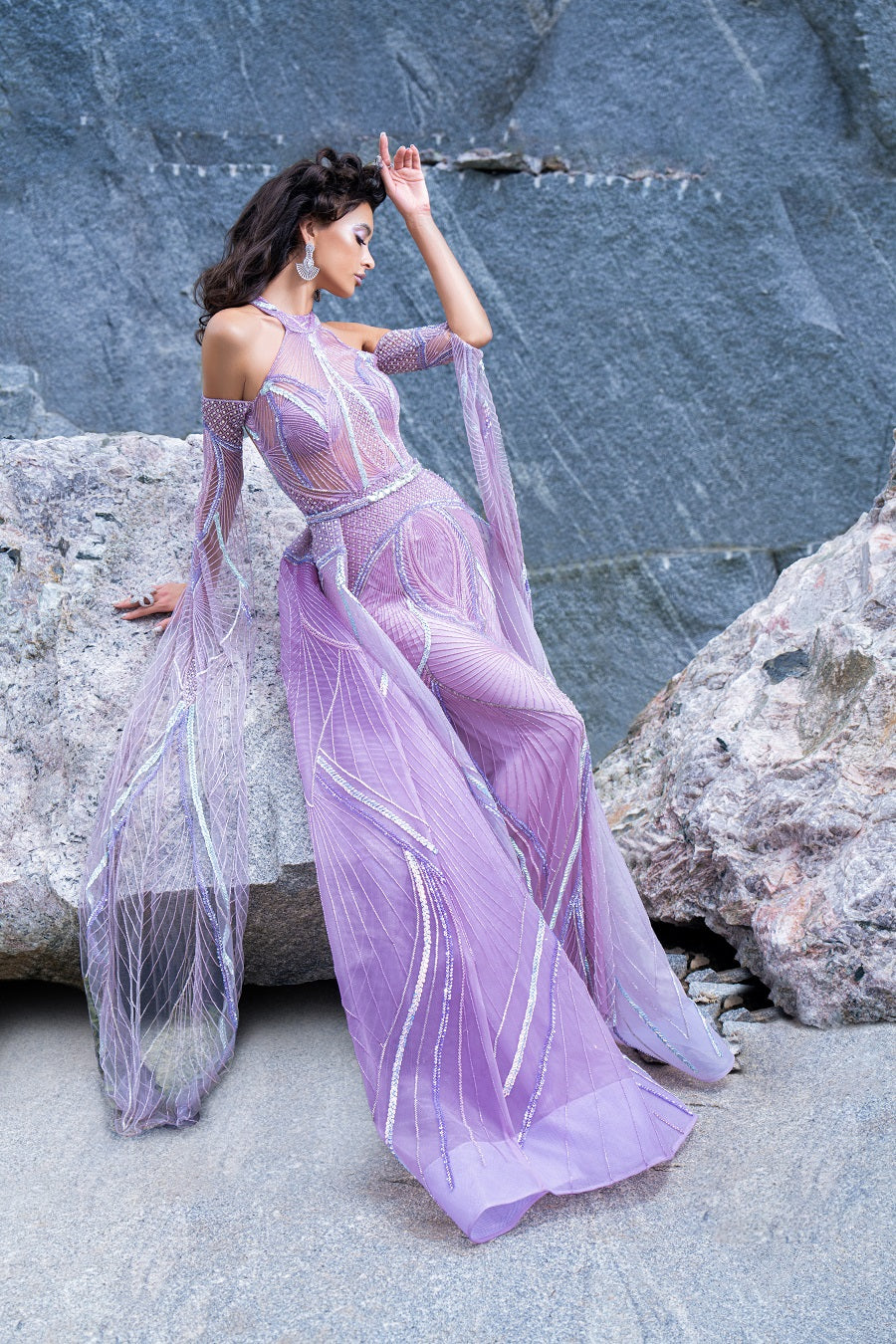 Aurora Chrystalis Gown - Handcrafted Designer Dress for Special Occasions | AmitGT Couture