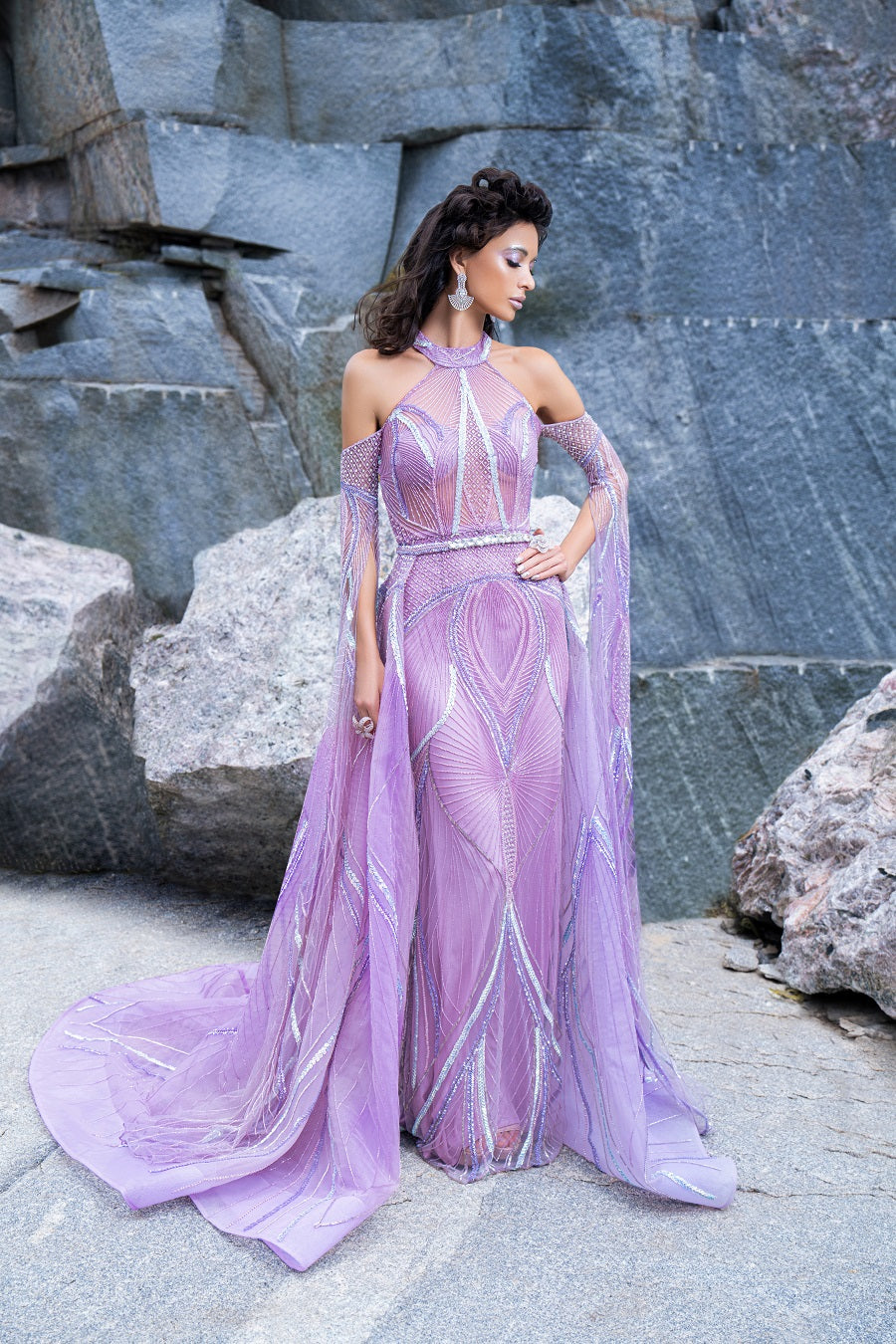 Aurora Chrystalis Gown - Handcrafted Designer Dress for Special Occasions | AmitGT Couture