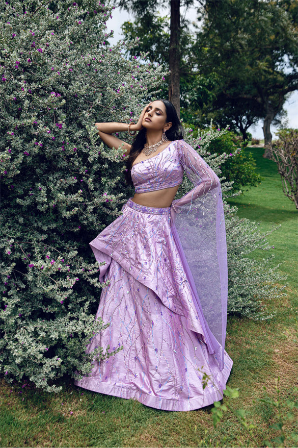 Blush Pink Embroidered Lehenga Set