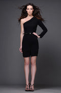 Graceful One-Shoulder Crepe Dress - Handcrafted Luxury Fashion | AmitGT Couture