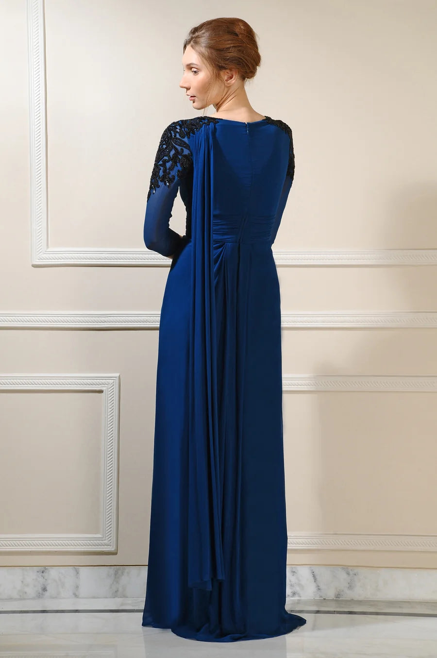 Shimaira Georgette Gown With Intricate Embroidery-Classic and Chic