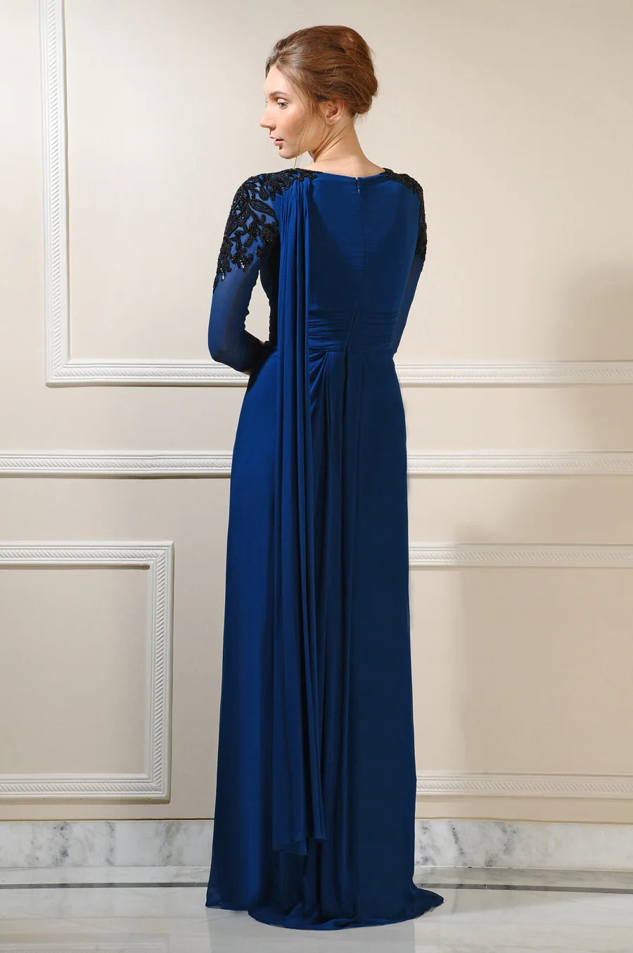 Shimaira Georgette Gown With Intricate Embroidery-Classic And Chic