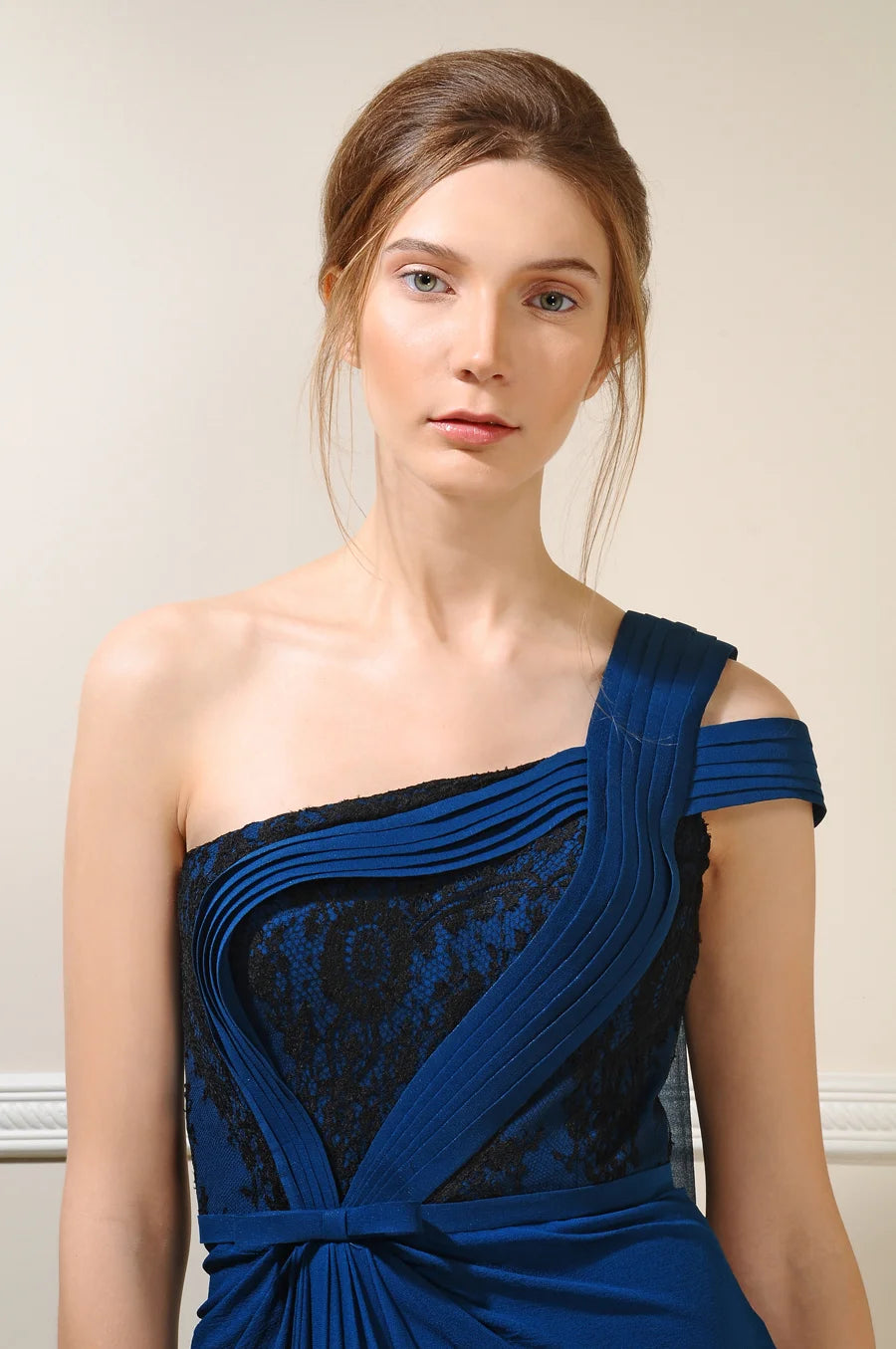 One Shoulder Silk Georgette Gown