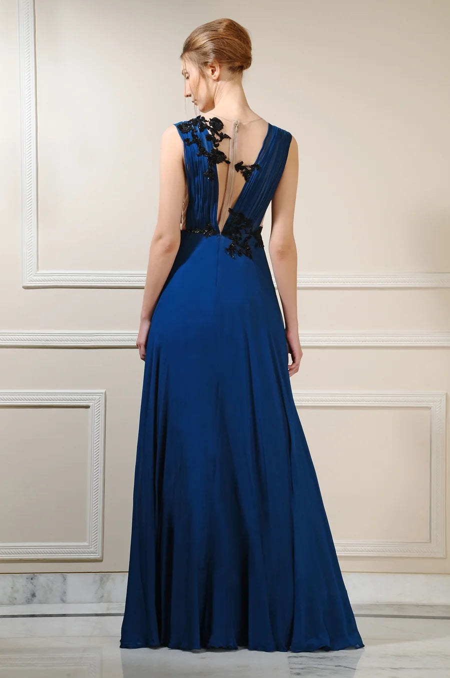 Illusion Panel  Georgette Gown
