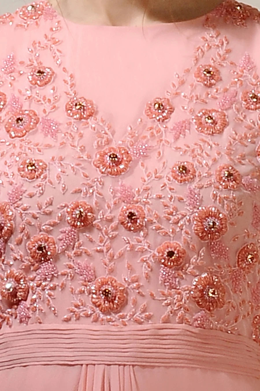 Hand Embroidered Top Georgette Gown