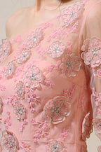 3D Floral Crepe Gown