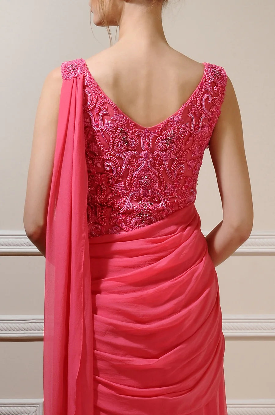 Silk Chiffon Saree Gown