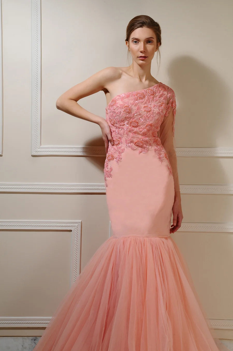 Intricately Hand Embroidered Mermaid Gown| AmitGT Couture
