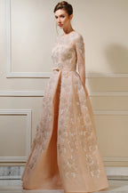 3D Floral Pleated Ball Gown