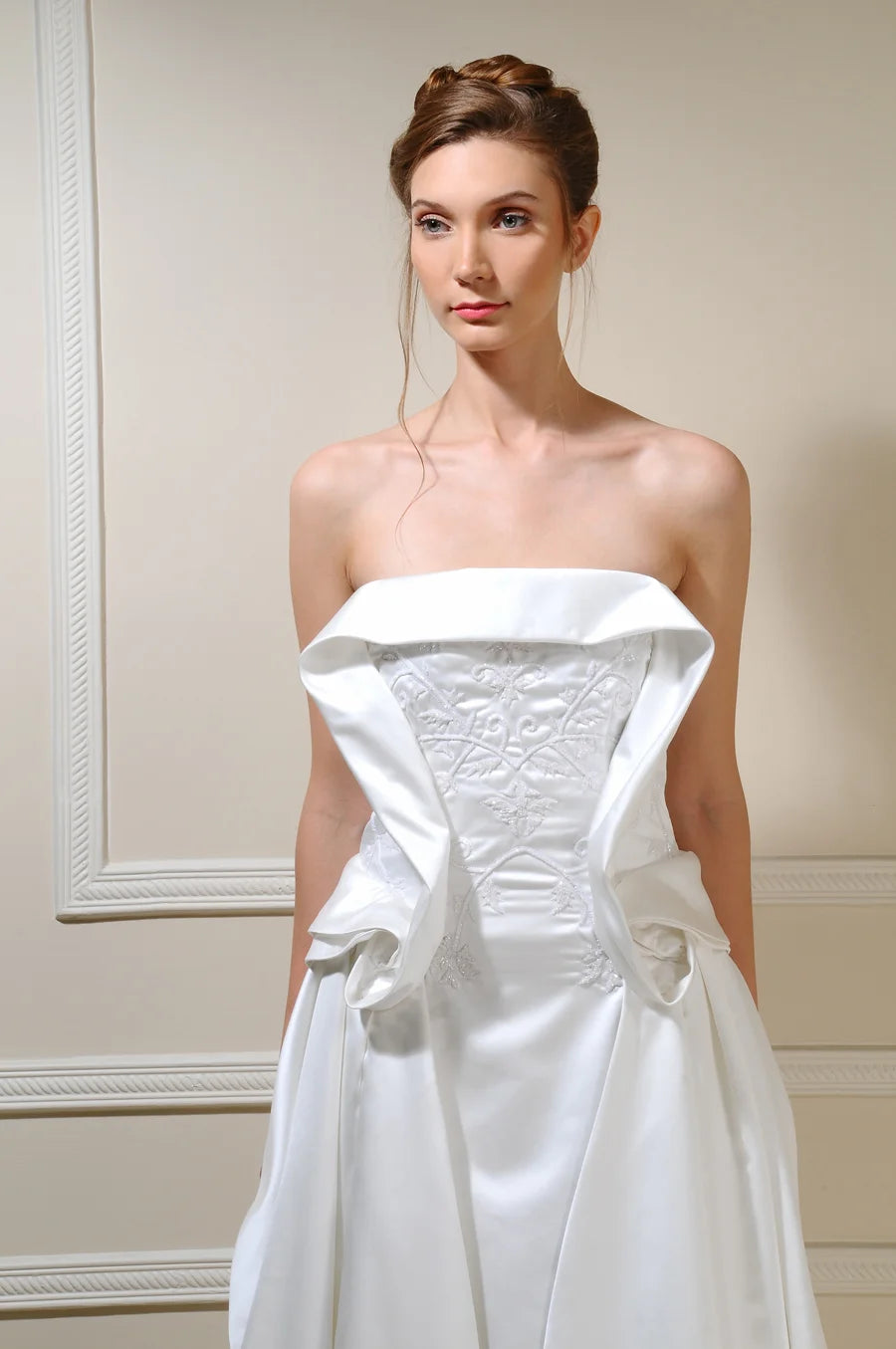 Draped and Layered Bridal Gown - Exquisite Wedding Dresses | AmitGT Couture