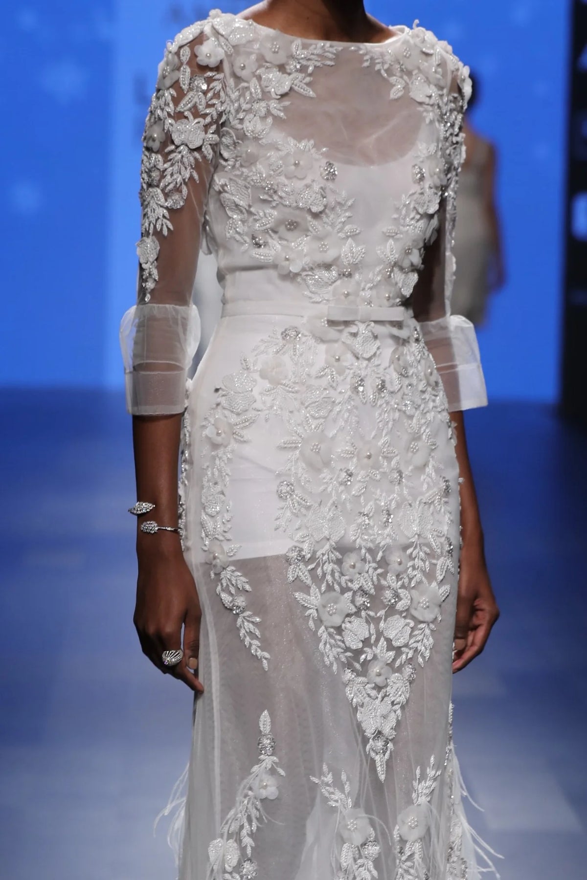 "Full Hand Embroidered White Gown -  Elegant Fashion | AmitGT Couture