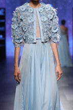 Light Blue Chiffon Gown With Jacket