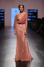 Light Tea Saree Gown - Perfect for any Special Occasion | AmitGT Couture