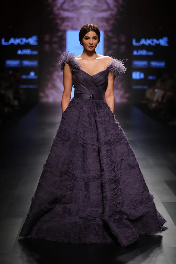 Tanzanite Organza Ball Gown - Luxury Fashion | AmitGT Couture