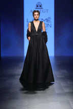 Black Ball Gown With  Belt