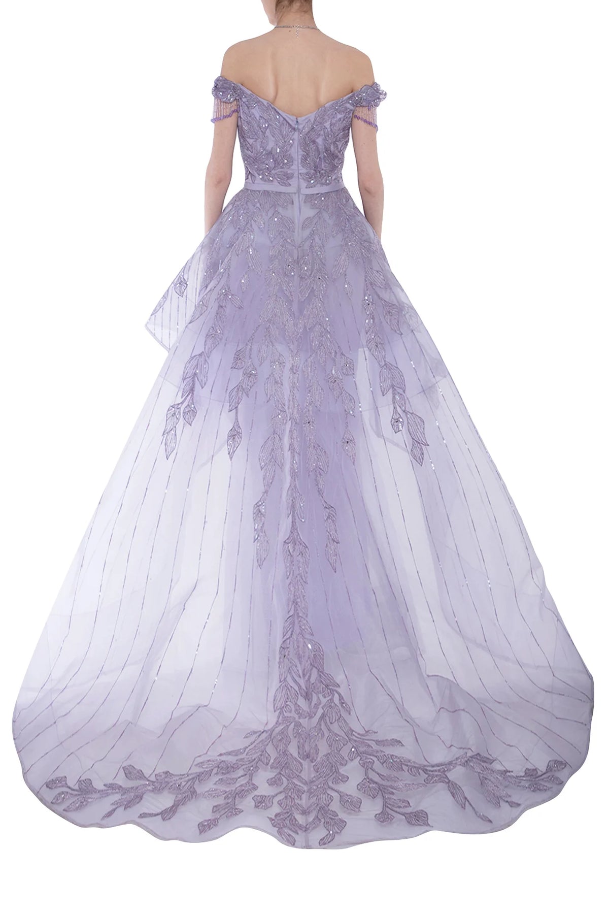 Anastasia Gown With Hand Embroidered Calla Lily Motifs