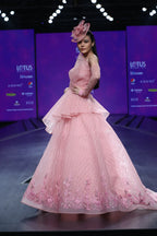 Light Pink Ball Gown With Bird Motif